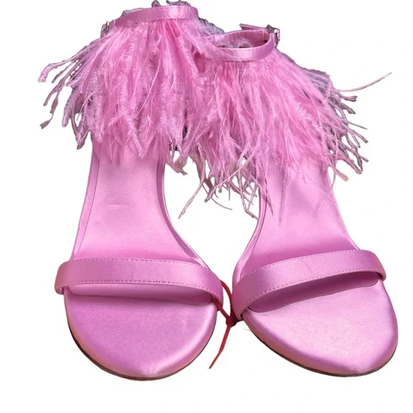 🌟 Antonio Melani STACY FEATHER Stiletto Dress Sandals - Picture 3 of 9